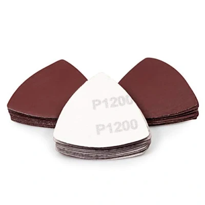 Image of SPEEDWOX 30 Pcs Hook and Loop Triangle Sandpaper 1200 Grit 80mm 3 1/8 Inches for Oscillating Multi Tool Detail Sander Sanding Discs Pads