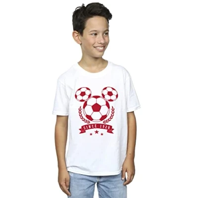 Image of Disney Boys Mickey Football Head T Shirt White 12 13 Years