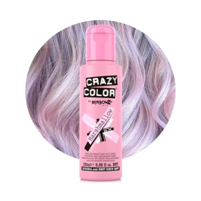 Image of Crazy Color Metallic Marshmallow Semi Permanent Hair Dye. Highly Pigmented Dusty Pink Conditioning &amp; Oil Nourishing Vegan Formula No Bleach or Ammonia 100ml