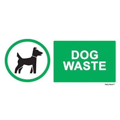 Image of 4 x DOG Waste Info Sign Label Removable Self Adhesive Waterproof Durable Vinyl Sticker 225mm 106mm