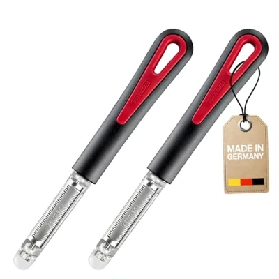 Image of Westmark Tomfix Gallant 294622E3 Tomato and Kiwi Peelers with Serrated Blade Stainless Steel/Plastic Black/Red Set of 2