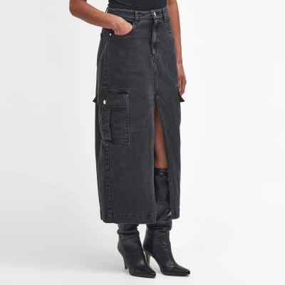 Image of Barbour International Tamsin Denim Maxi Skirt UK 10