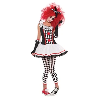 Image of amscan 997007 Adults Harlequin Honey Halloween Fancy Dress Costume (UK Size 8 10)