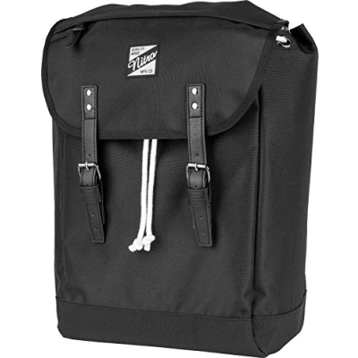 Image of VENICE URBANER FREIZEIT DAMEN HERREN RUCKSACK IM RETRO LOOK MIT GEPOLSTERTEM 15&#039;&#039; LAPTOP FACH SCHULRUCKSACK WANDERRUCKSACK STREETPACK, True Black, 28 L, 560 g, 1151 878035_1957
