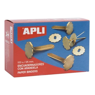 Image of APLI 12577 Box of 100 Brads with Eyelets 25 mm