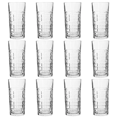 Image of LAV 12x Clear 355ml Brit Highball Glasses Tall Hi Ball Glass Water Gin Juice Cocktail Drinking Glassware Tumblers Set