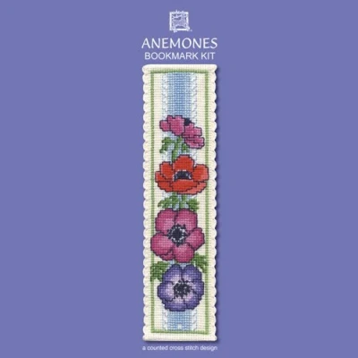 Image of Textile Heritage Collection Cross Stitch Bookmark Kit Anemones
