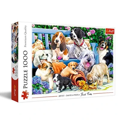 Image of Trefl Dogs in the Garden 1000 Piece Jigsaw Puzzles for Adults &amp; Children Aged 12+ Puppies Puzzle