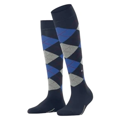 Image of Burlington Women&#039;s Marylebone W KH Wool Long Patterned 1 Pair Knee High Socks, Blue (Marine 6120) new eco friendly, 3.5 7