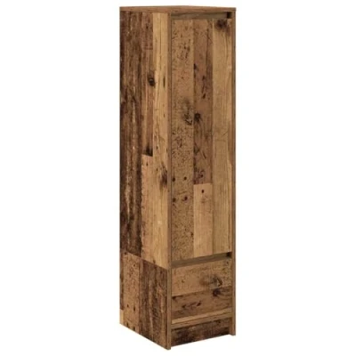 Image of vidaXL highboard old wood 29.5x34x119.5 cm engineered storage cabinet with adjustable door for living room/dining area