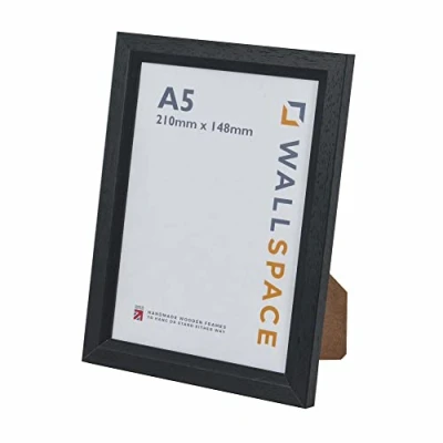 Image of Wall Space A5 Black Frame Bevelled Photo Grained WOOD Picture Frames Every is made from SOLID and has REAL GLASS