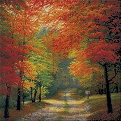 Image of sweethome The Autumn Leaves Cross Stitch Kits,14ct 400x400stitch,82x82cm Counted Kit