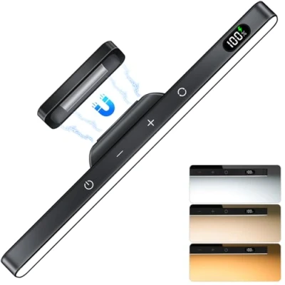 Image of WILLED 5W Dimmable Under Cabinet Kitchen Lights,3 Colors Adjustable Stick on Light with 120 LED,Touch Control,2500mAh Rechargeable Battery Display Lights for Cabinet,Cupboard,Wardrobe, Mirror,Makeup