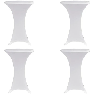 Image of vidaXL Standing Table Cover Ø70 cm White Stretch 4 pcs