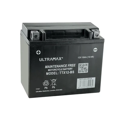 Image of UltraMax TTX12 BS 12v 10Ah 160 CCA Sealed AGM Motorcycle Motorbike Battery