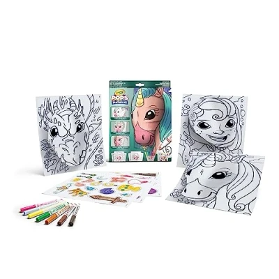 Image of CRAYOLA POPs 3D Activity Set Mystical Create Amazing Designs That POP Out of the Page! Includes 3 Art Pages, 7 Markers &amp; Sticker Sheets Ages 5+