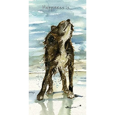 Image of Happiness is... Little Dog Laughed Greeting Card Blank Inside Any Occasion AC48