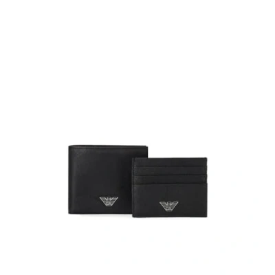 Image of Emporio Armani GIFT SET Unisex Wallet, Size: One Size, Black