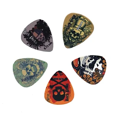 Image of Guitar Picks Rock Pick Plectrums 0.73mm Skull design (5 Picks) by Clearwater