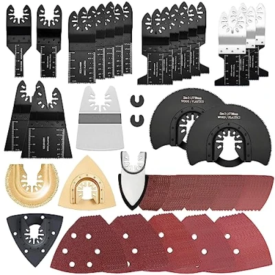 Image of Mix Oscillating Saw Blades Set Multitool Wood Metal Plastic Universal Quick Release Accessories Kit for Bosch DeWalt Craftsman Dremel Ryobi Makita Milwaukee