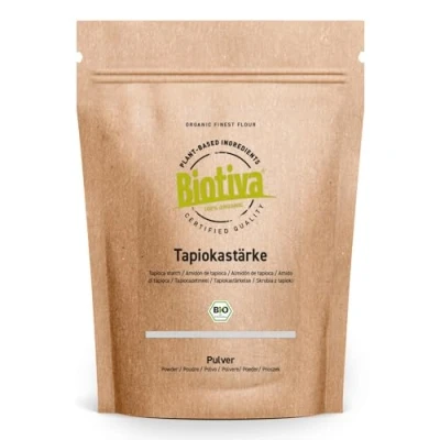 Image of Biotiva Tapioca Starch 1000g Ideal for Baking, Cooking, Thickening and Binding Mochi Bottled Controlled in Germany (DE ÖKO 005)