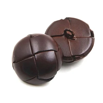 Image of Elegantyl 5pcs Leather Buttons 15/18/20/23/26mm Black Brown Button for Coats Jacket sewing accessories, Coffee, 20mm