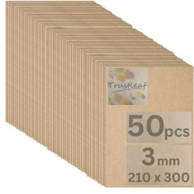 Image of Trustleaf 3mm Sheets of MEDITE Premier MDF 210mm x 300mm, A4 Approx.. Pack 50