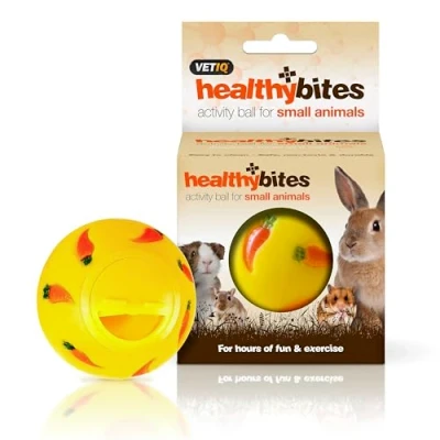 Image of VETIQ Healthy Bites Activity treat Ball For Hours of Fun &amp; Exercise Small Animals, 7 cm Diameter