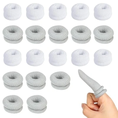 Image of XHSBBB Finger Bandages Elastic Cots 20 PCS Cotton Roll Tubular Bandage Dressings Thumb Fingers Protector Covers for Sprains First Aid