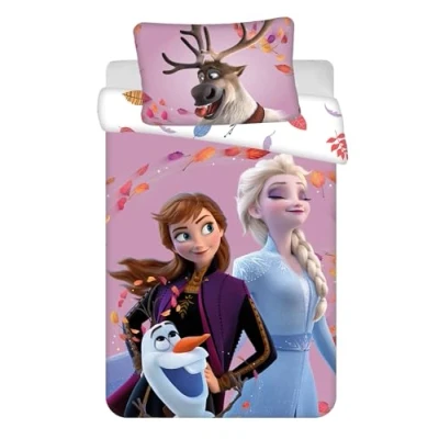 Image of Jerry Fabrics Children&#039;s Bed Linen 100 x 135 cm Toddler Baby Set Duvet Cover Made of Cotton Oeko Tex Standard for Girls Frozen Anna Elsa Olaf Sven