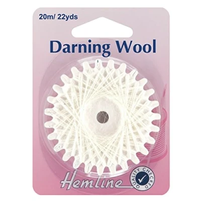 Image of Hemline Darning Wool 20 Metres Shade White
