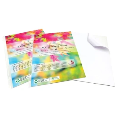 Image of Evergreen Goods 20 Sheets A4 White Matte Printable Vinyl Sticker Paper, Compatible with Inkjet &amp; Laser Printer, Self Adhesive Waterproof Paper for Custom Signs, Product Labels Print at Home