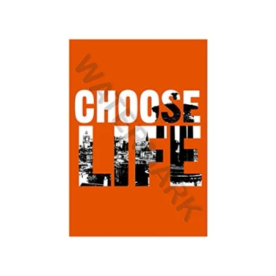 Image of Wee Blue Coo Quote Choose Life Trainspotting Edinburgh Wall Art Print
