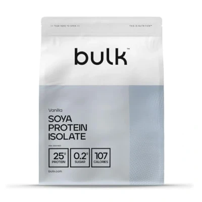 Image of Bulk Soya Protein Isolate Powder, Vegan Shake, Vanilla, 1 kg, 33 Servings, Packaging May Vary