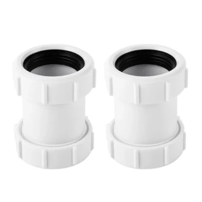 Image of Straight Pipe Connector SENRISE 40mm PVC Compression Joiner Coupling Fit 1/2&quot; Bath Waste (Pack of 2)