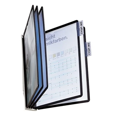 Image of Durable SHERPA Display Panel Wall Unit 5 Panels in Black Ideal for Storing and ing A4 Documents
