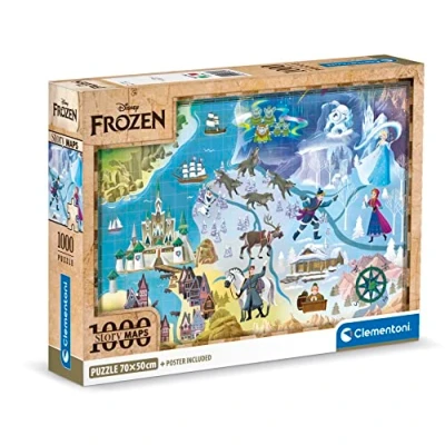 Image of Clementoni 39784 Disney Frozen 1000 Pieces Adult Jigsaw Puzzles, Made in Italy, Multi Coloured