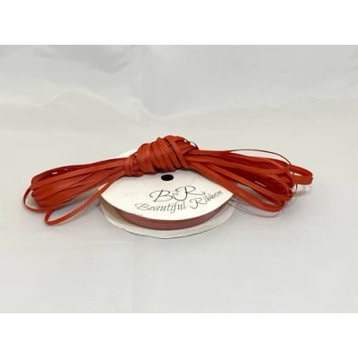 Image of 1 Bundle of 3mm x 10 metres Grosgrain Ribbed Ribbon Dusky Burnt Orange Double Sided 3 mm