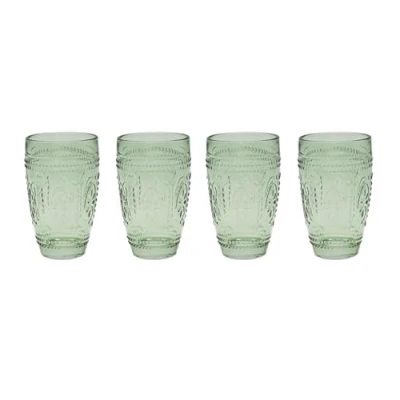 Image of Lesser &amp; Pavey Green Tumbler Glass Set of 4 Lovely Gift for Women Men Designed by Elements Luxury Wine Every Occasions