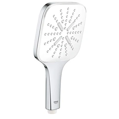 Image of GROHE Rainshower 130 Smartactive Cube Hand Shower 130mm Head with 3 Sprays Chrome Finish and White Spray Plate Made In Germany 26551LS0