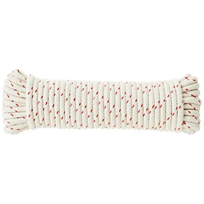 Image of Merriway BH03125 Red Spot Waxed Cotton Sash Window Pulley Cord, 12.5M x 6mm (40.6ft 1/4 inch), Cream