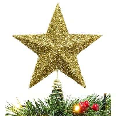 Image of Christmas Concepts® 28cm Sparkly Tree Top Star Luxury Decorations (Gold)