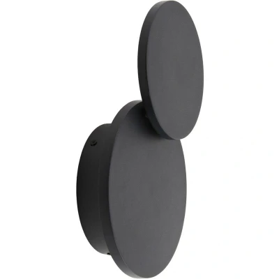Image of Lucande LED wall light Elrik, black, 20 cm high, metal