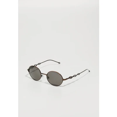 Image of DIESEL Unisex DL1008 102587 Sunglasses Metal Bronze Grey Round Normal