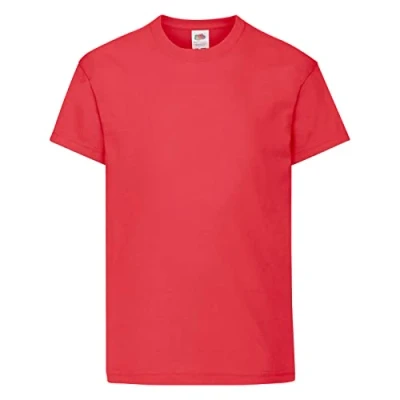 Image of Fruit of the Loom Unisex Kid&#039;s Original T Shirt, Red, 5 6 Years