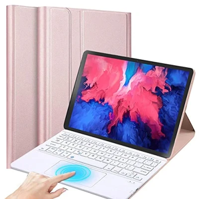 Image of BlinkCat Keyboard Case with Trackpad for Lenovo Tab P11 Pro 11.5 Inch 2020 (Model: TB J706F J706L), Magnetic PU Folio Stand Cover Detachable Wireless Bluetooth Rose Gold