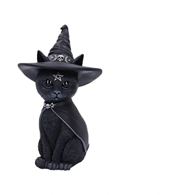 Image of Nemesis Now Cult Cuties Purrah 30cm (Large), Resin, Black, Witch Cat Figurine, Scarily Adorable Bewitching Cast in the Finest Expertly Hand Painted