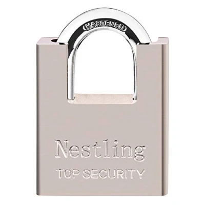 Image of AMMIY 60mm Padlock Best Used for Warehouse, Container, Garage, Shutter, Storage Units, Sheds, Garages, Fences High Security with 4 Keys