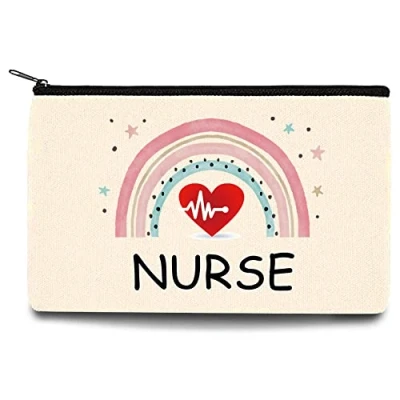 Image of Nurse Printed Zip Canvas Pouch Makeup Bag Make Up Bag, Cosmetic Travel Bag,Toiletry Bag,Organizer Bags,Toiletry Bags, Bride Bridesmaid Bag,Pencil Bag,Wash Bag,Coin Purse (Nurse002)