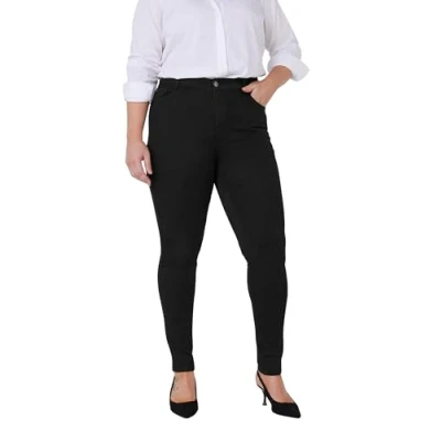 Image of EVANS Curve High Waisted Skinny Jeans Women&#039;s Plus Size Black
